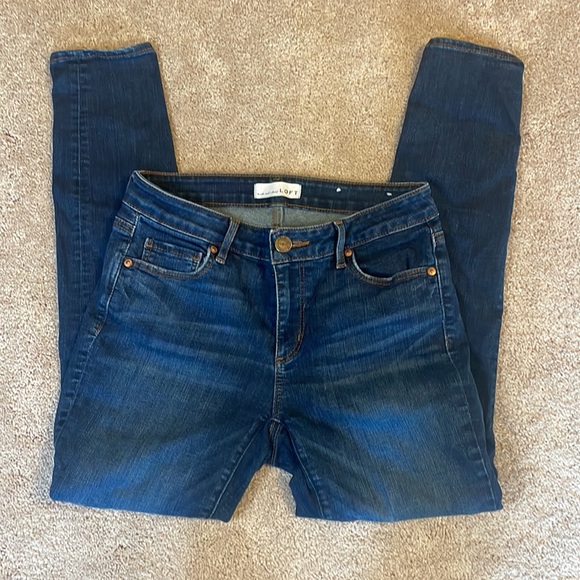 LOFT Dark Wash Curvy Skinny Jeans Size 27/4 - Picture 2 of 8